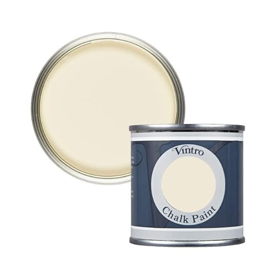 Vintro Paint | Cream Chalk Paint | Furniture Paint | Shabby Chic | Ultra Matt Finish | 125ml (125ml, Buckingham - Cream)
