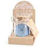 AWARDSEN Blau Wunscherfüller Pusteblume im Glas, Handgefertigt Wunschglas Echte Pusteblume, Valentinstag, Geburtstag, Jugendweihe Geschenke für Frauen, mit Geschenkbox