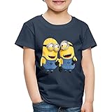 Shirt fällt klein aus. Spreadshirt Minions Phil Und Stuart Lustig Kinder Premium T-Shirt, 134/140 (8 Jahre), Navy