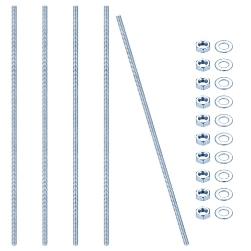 5 Pcs Tige Filetée M8, Tiges Filetées Entièrement, M8 Boulons Filetés, Goupilles Filetées Zinc Bleu, Tige Filetée avec Filetage Métrique Complet avec...