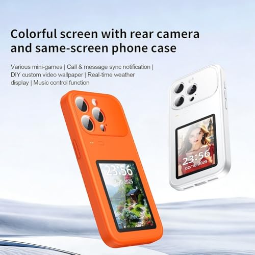 Étui écran arrière Phone 17 Pro Max Oniissy avec mini-jeux et notifications