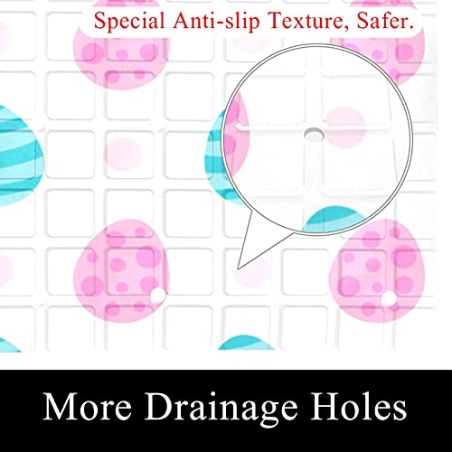 Tapis de baignoire antidérapant à ventouses drainage rapide rose - 3