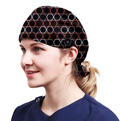 Alex Vando One Size Working Cap with Sweatband Adjustable Tie Back Hats Printed for Women,print30