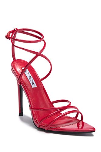 Cape Robbin Ada Sexy Stiletto High Heels for Women, Strappy Pointed Open Toe Shoes Heels (Red, 8.5)