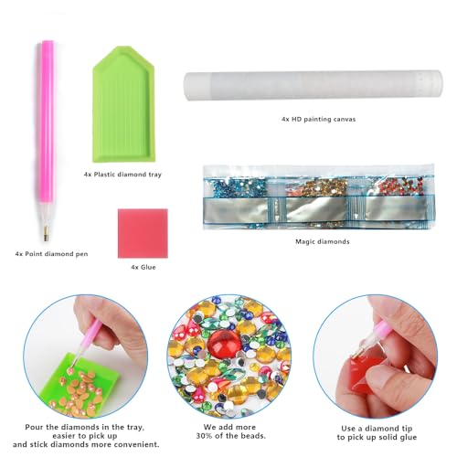 Tableau Diamant Elfe et Femme : Kit Diamond Painting Complet Forme Spéciale