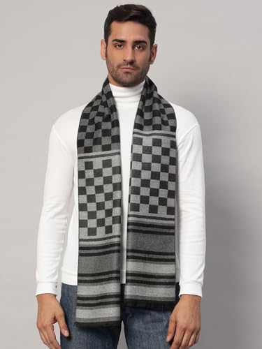 Image of Ravaiyaa - Attitude is everything Men's Reversible Stripe Pattern Winter Wool Scarf, Muffler 72 inchx12 inch Inch