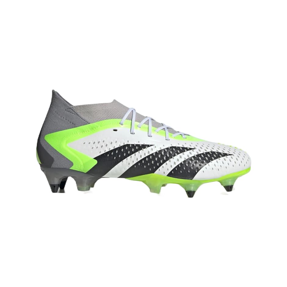 ADIDAS Accuracy.1 Soft Ground Cleats, Cloud White/Core Black/Lucid Lemon, US 10 M