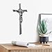 ShineOnAngel Crucifix Wall Cross, 12 Inch Silver Color Durable Resin Wall Crucifix Modern Home Decor, Hand Painted Antique Style Jesus Cross for Wall Religious Housewarming Gifts
