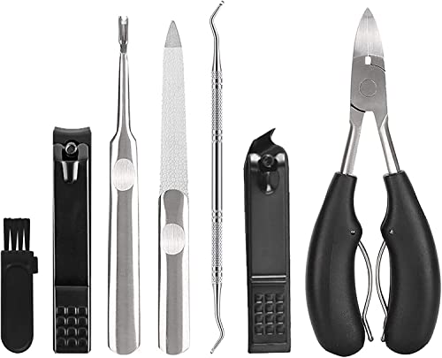7-teiliges Professioneller Nagelknipser Kit Maniküre Set, Pediküre Kit für dicke oder eingewachsene Nägel Hände Fußnägel, Pediküre Nagelknipser Präzisions Set Cover