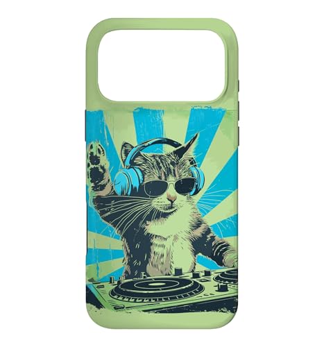 DJ Cat Disco Funny Sound Tech Headphone Techno Music �X�}�z�P�[�X iPhone 17 Pro Max �p