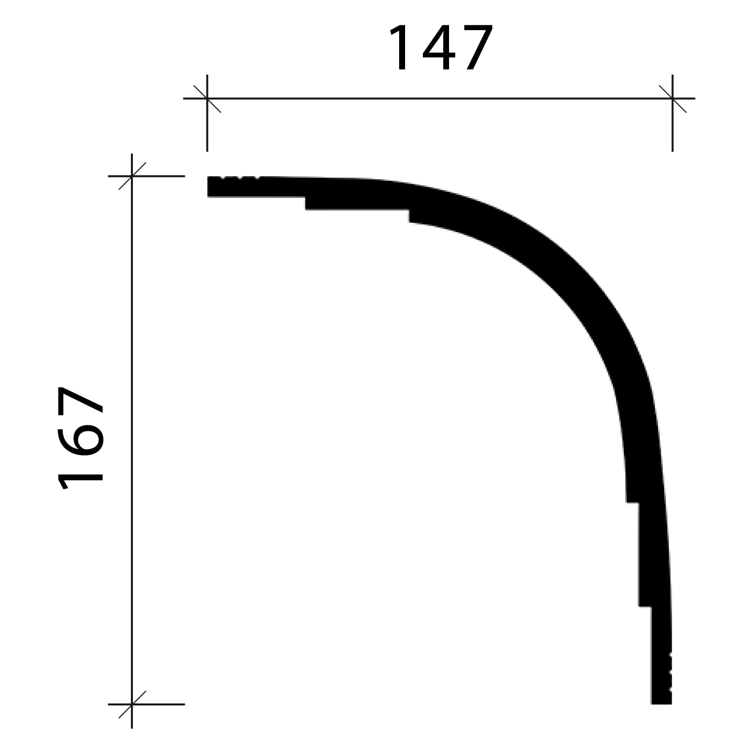 Profhome Cornisa 650243 200 cm x 14,7 cm x 16,7 cm Poliestireno extruido (XPS) pretratado