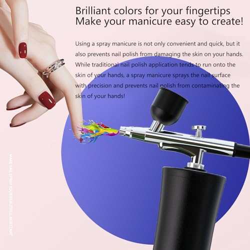 Holzsammlung Kabellose Airbrush Set,Tragbares Handheld Schnurloses Mini Wiederaufladbare Air Brush für Make-up, Kuchendekoration, Modellfärbung, Nagelkunst, Tattoos, und Gesichtsbemalung #030