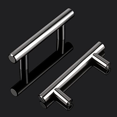 Image of Probrico 15 Pack 2-1 /2 Inch Polished Chrome Cabinet Pulls, 4 Inches Total Length, Stainless Steel Euro Kitchen Cabinet Hardware, Chrome Drawer Pulls
