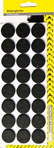 Preisvergleich Produktbild JES COLLECTION® Möbelgleiter - 24 selbstklebende Filzgleiter rund - Ø 27 mm - schwarz