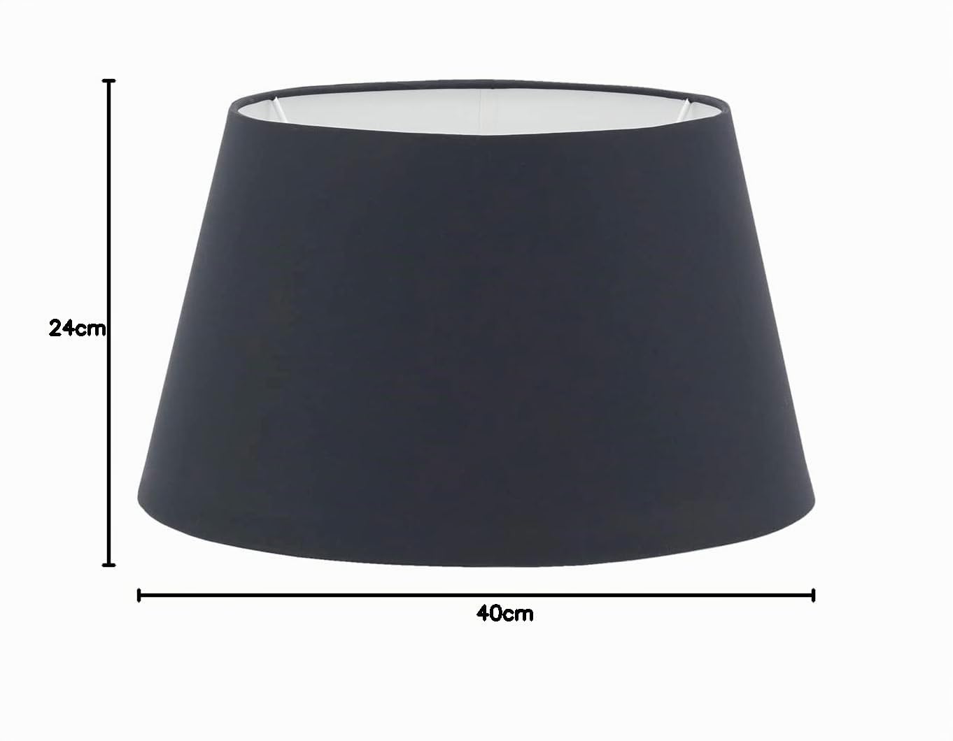 AUBRY GASPARD - Abat-Jour Coton Noir - Armature Métal - Forme Trapézoïdale 40x30x24 cm - Poids 0.75 kg - Compatible Pied E27 - Élégant Intérieur Moderne - Vendu sans Électrique