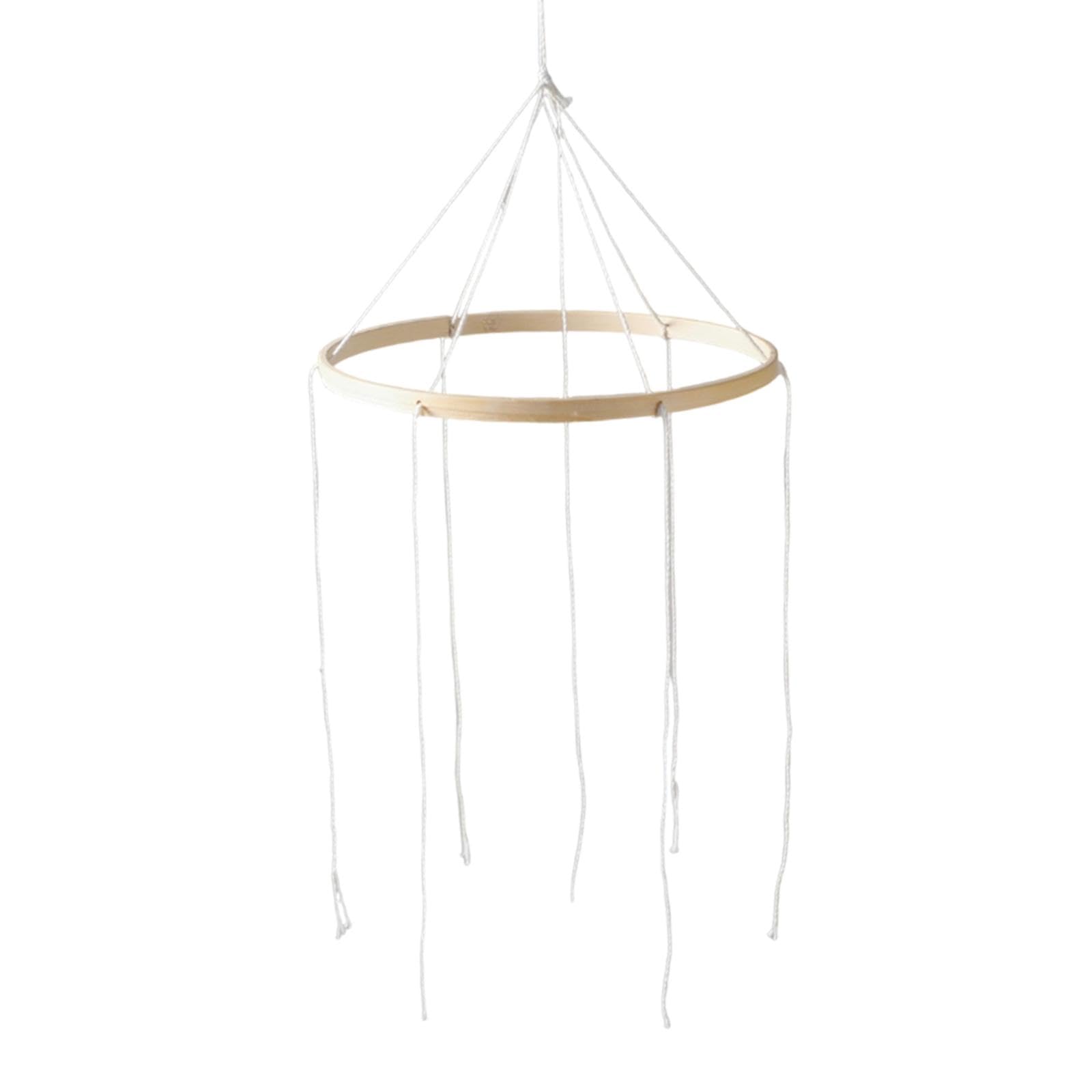 perfeclan Baby-Mobile, Mobile-Rahmen aus Holz, Windspiel, DIY-Kinderzimmerzubehör für Jungen & Mädchen, dekorativer Bambusreifen, Hängespielzeug-Dekoration für Kinderzimmer, Kinderbett, 19.7Cm, 6 Löch