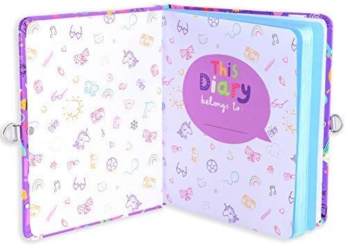 MOLLYBEE KIDS My Favorite Things Lock and Key Diary for Girls, 208 Pages, Measures 6.25 inches by 5.5 inches