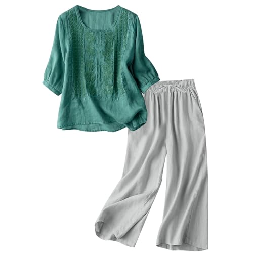 Survêtement femme ensemble d'été élégant short et haut fluide vert M