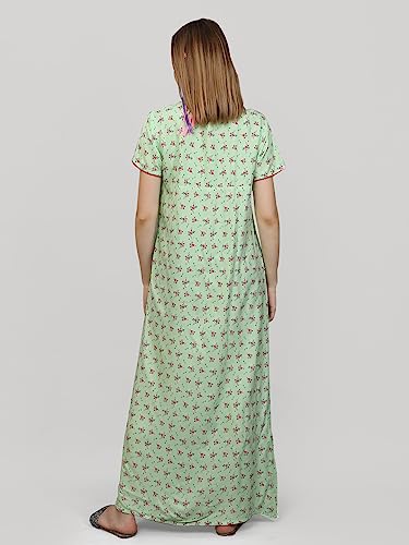 Image of Evolove Women's Viscose Liva Long Maxi Night Gown Nighty Dress with Pocket, Super Soft Comfortable (LNG-Rayon)
