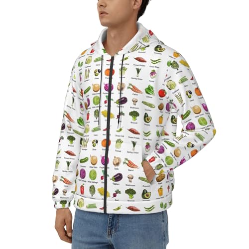 Sweatshirt homme imprimé légumes pull à capuche décontracté chaud hiver