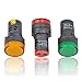 TOVOT 4PCS Energy Saving Indicator Light AD16-22D/S AC/DC 110V 20mA Red Green Yellow and 2 Position Rotary Select Selector Switch