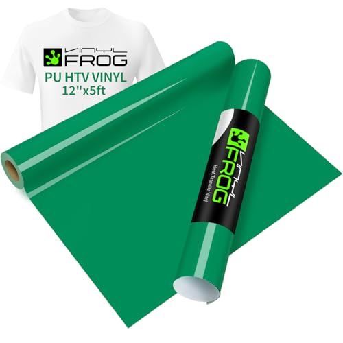Image of VINYL FROG Green Iron on Heat Transfer Vinyl for DIY Garment 0.8x5ft Roll (10x60 inch)