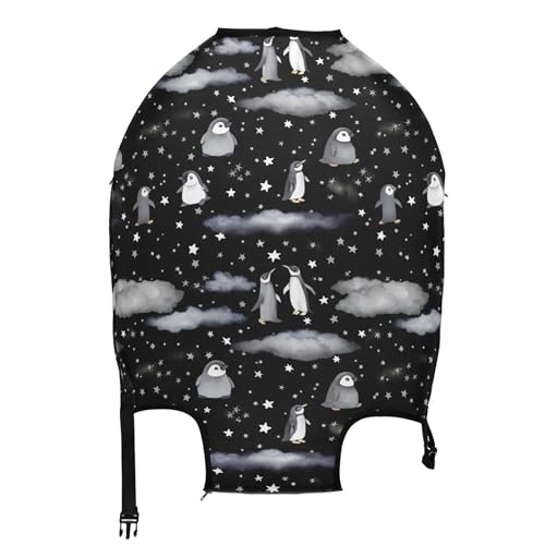 Joisal Luggage Protector Cute Suitcase Covers Elastic Flower Travel Suitcase Accessories Penguins Stars Black Cloud Dark, M, Fits 22-24 Inch Case2