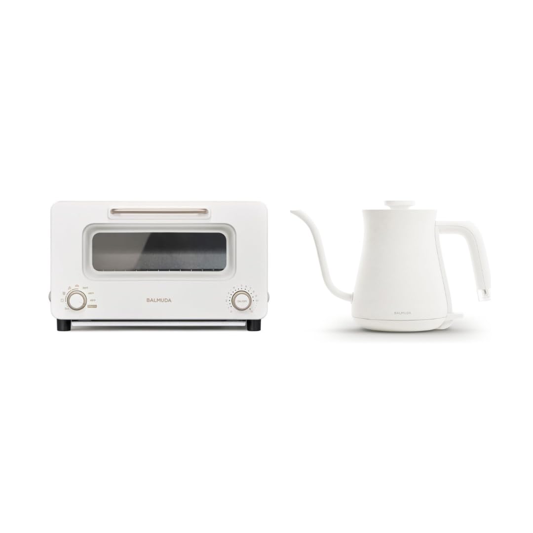 BALMUDA Combo Pack in White | The Toaster Pro & The Kettle | Steam Oven Toaster & Electric Gooseneck Kettle