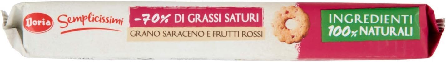 Doria Biscotti con Frutti Rossi e Grano Saraceno, biscuits aux fruits rouges et au sarrasin 280 g + polpa italien Gourmet 400 g