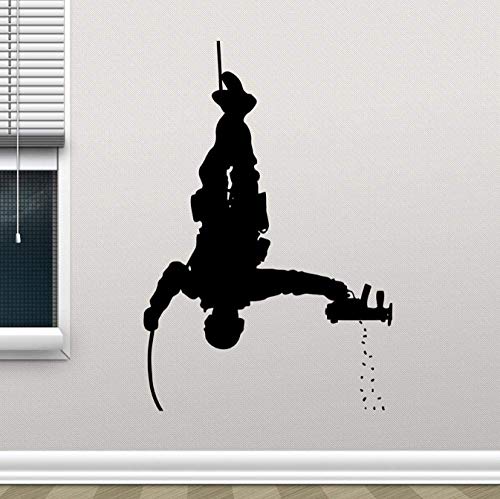 Pegatina De Pared Soldado Calcomanía De Pared Dormitorio Policía Fuerzas Especiales Pistola Pegatina De Vinilo Decoración Mural Para Niños Cool Street Style Pegatinas De Pared 38X57Cm Cover