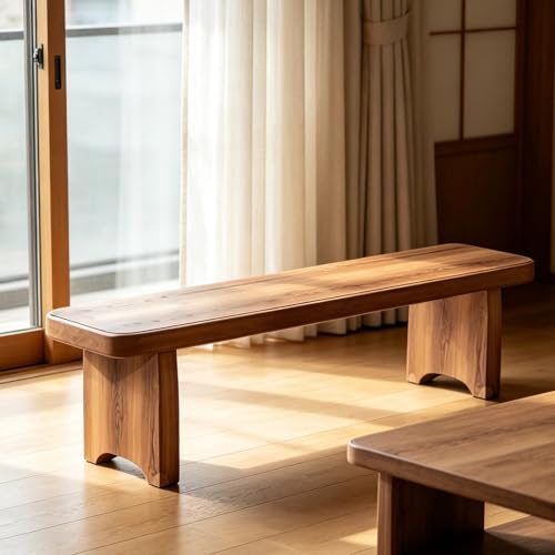 Genérico Bancos de Exterior, Banco de Parque de Metal Resistente a la Intemperie. Banco de Entrada de Madera Maciza, Banco rústico para Zapatos para recibidor, Bancos para el pie de la Cama y la coci