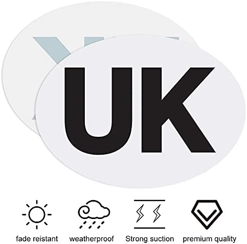 Onarway UK Car Stickers for Europe, 2 Electrostatic Oval UK Stickers and 2 Self-adhesive Oval UK Stickers for Cars, Vans, Trucks, No Melting No Blow off No Scratching, for Driving in Europe