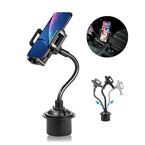 kosiwun Car Phone Mount, Long Arm Car Phone Cup Holder Mount with One-Touch Design for Galaxy S20 S10e S9 S8/ iPhone Xs MAX Xs Xr X 8 Plus 7 6s