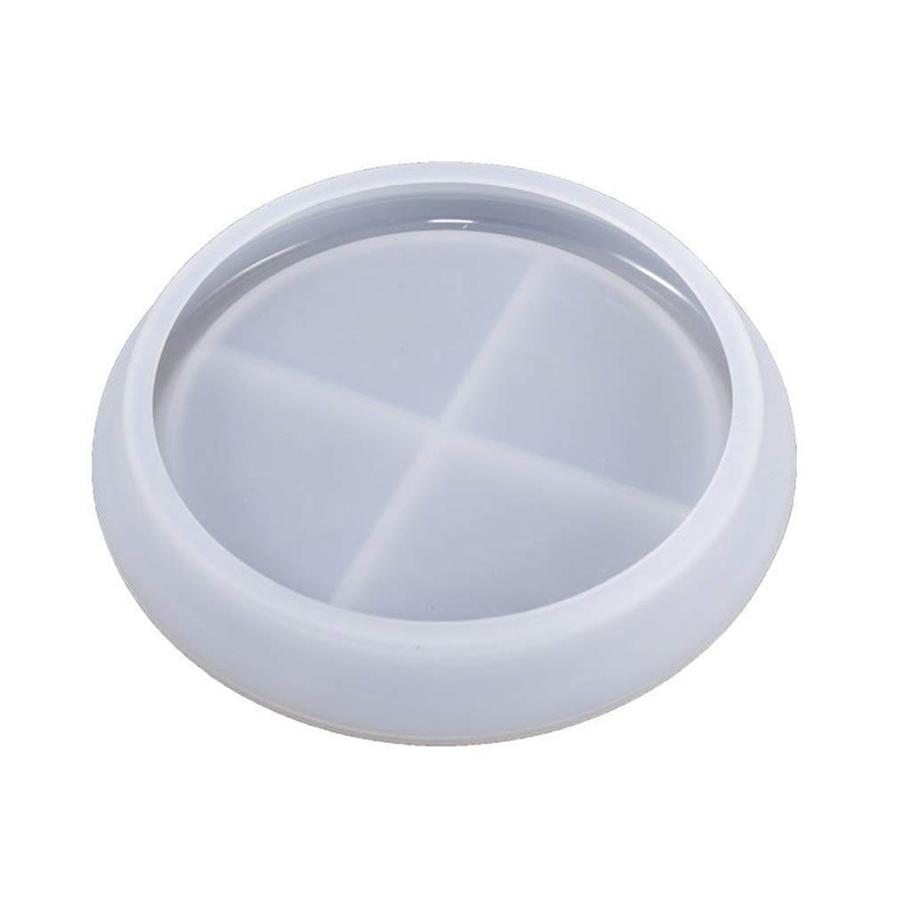 Kadagg Round Saucer Crystal Mold Mug Pad Tray Resin Casting Mold Plaster Soap Casting Epoxy Mould Mold