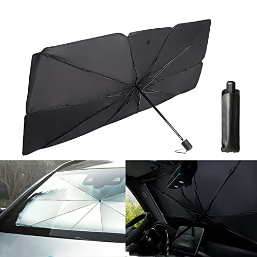 Geweeco Car Front Windshield Sunshade Umbrella, UV Protection Umbrella Shade Sun Visor, Full Cover and Foldable Sun Shade for Most Vehicles
