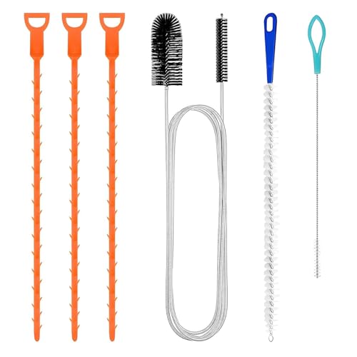 Drain Unblocker Tool 6 PSC Shower Drain Unblocker Sink unblockers tool Drains snake unblockers Reusable for Shower Bathroom & Kitchen