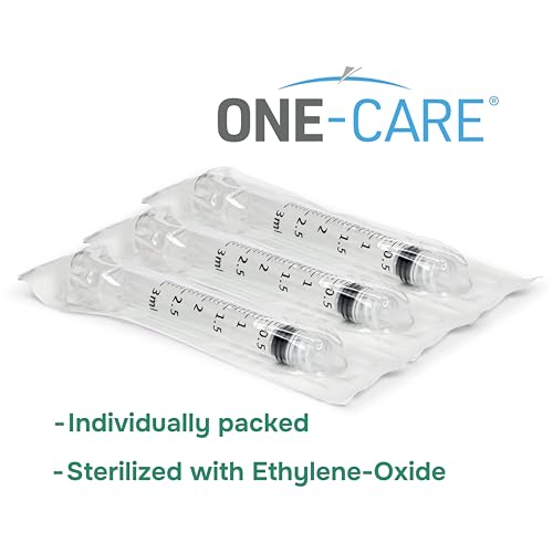 Image of ONE-CARE 3ml /cc Luer-Lock Syringes, 100 /bx Blister-Packed | Safe Backstop, Precise Dosing, Accurate Graduation, High-Transparency Barrel, Silicone-Lubricated Plunger