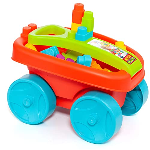 Molto | Carrello Con 20 Blocchi Rosso | Set Di Blocchi | Vagone Blocchi Di Costruzione | Giocattoli Sensoriali Per Bambini | +6 Mesi - 4