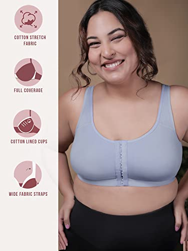 Image of NYKD NYB103 Wirefree Cotton Posture Corrector Multi Purpose Front Open Non Padded Bra for Women