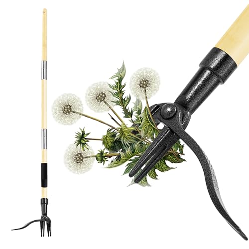 The Venture Cart Weed Puller Tool, Stand Up Heavy Duty Weeder with Anti-Slip Grip & 4 Claws,Long Handle Root & Crabgrass Remover for Lawn & Garden, Effortless Grandpas Weeder Tool