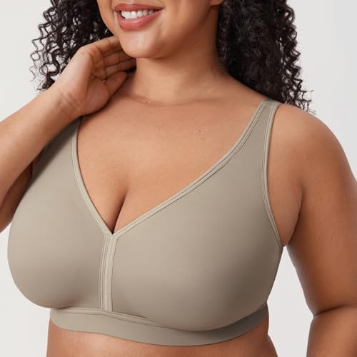 Image of AISILIN Women's Plus Size Unlined Wireless Bra | Soft Smooth Fabric, Unlined, Added Sling, U Back, Full Coverage, Comfort Support, For daily wear, sleep