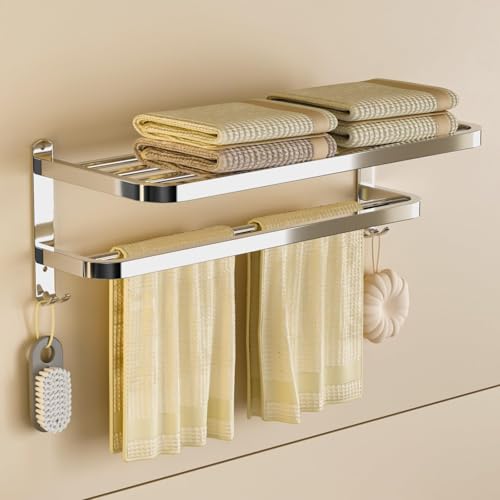 Image of BRANCO Stainless Steel Folding Towel Rack for Bathroom /Towel Stand /Hanger /Bathroom Accessories (24 Inch)