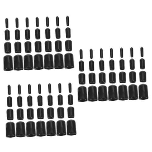 CIYODO 240 Pcs Screw Protective Cover Round Plugs for Holes Thread Protector End Tubing Tip Screw Thread Protector Screw Pipe Covers End Caps Bolt Covers Caps Kit Car Supply Rubber Black