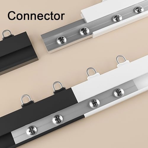 Black Ceiling Track Room Divider with Silent Rollers - 15.9FT Wall-Mounted Curtain Rod for Living Room, Bedroom, Bathroom - Perfect for Privacy in Open Spaces & Stylish Decor