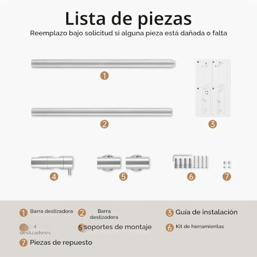 Miniatura 9 de Kes Barra De Ducha Acero Inoxidable, Barra Ducha Deslizante Con Soporte Alcachofa Ducha, Acabado Cepillado 78cm, F209s78dg-Bs