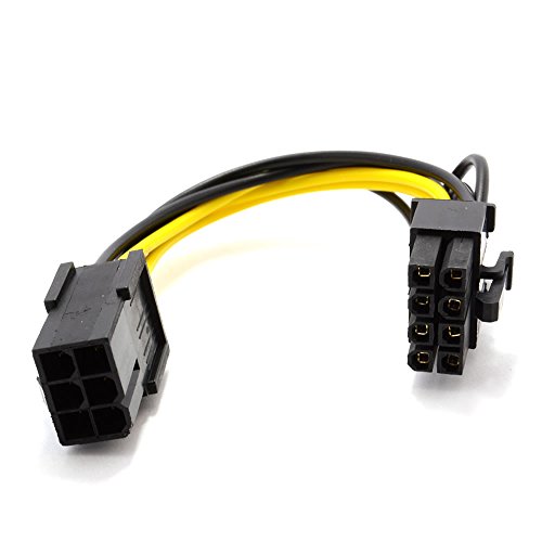 PCI Express PCIe 6 Pines a 8 Pines Gráficos Tarjeta Energía Adaptador Cable 10 cm Cover