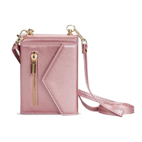Housse cuir Samsung Z Flip 5 rose avec lanière pour garder les mains libres en sortie urbaine