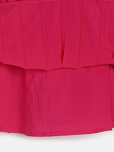 Image of miniklub Baby Strap Sleeveless Woven Polyester Dress (Hot Pink Color)