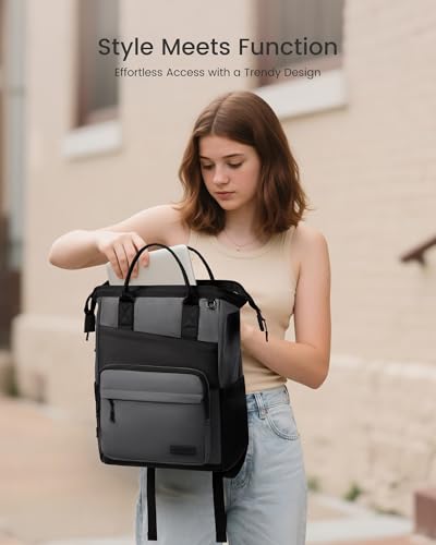 Image of LOVEVOOK Laptop Backpack for Women, 15.6 Inch Travel Backpack for Work College Business, Water Resistant Teacher Nurse Bag with Large Capacity, School Bookbag Bags Cute Daypack for Woman Girls