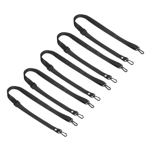 Image of PATIKIL 125cm x 2cm Replacement Shoulder Strap, 5 Pack Adjustable Swivel Clips Hook Buckle Slide Crossbody Bag Belt for Water Bottle Carrier Sling Bag, Black